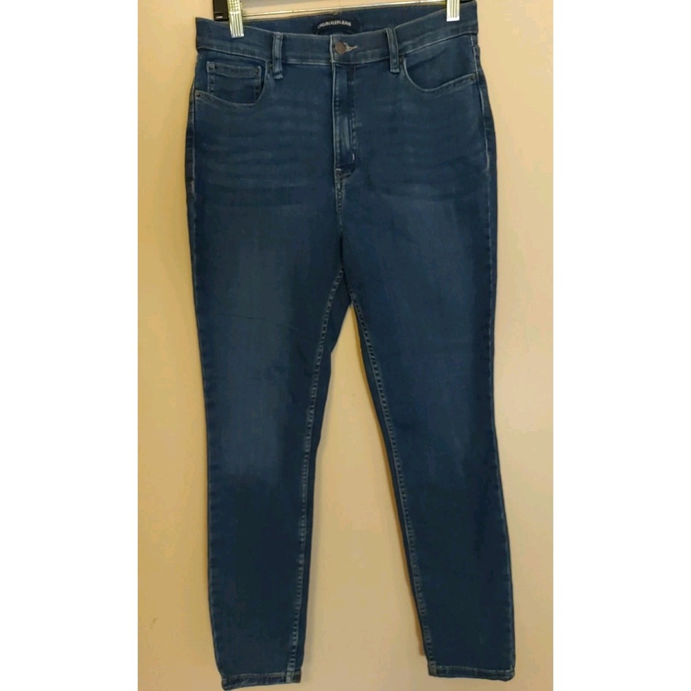 Calvin Klein Jeans Women Tapered Denim‎ Blue High Rise Jeggings Jeans Size 31